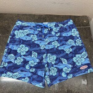 Vineyard Vines Blue Floral Swim Trunks